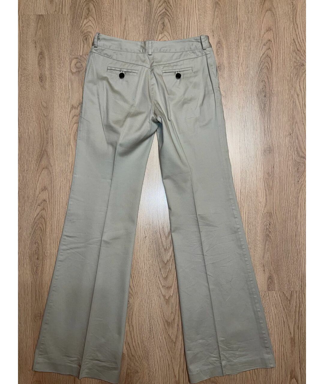 BURBERRY Бежевые хлопковые прямые брюки, фото 2
