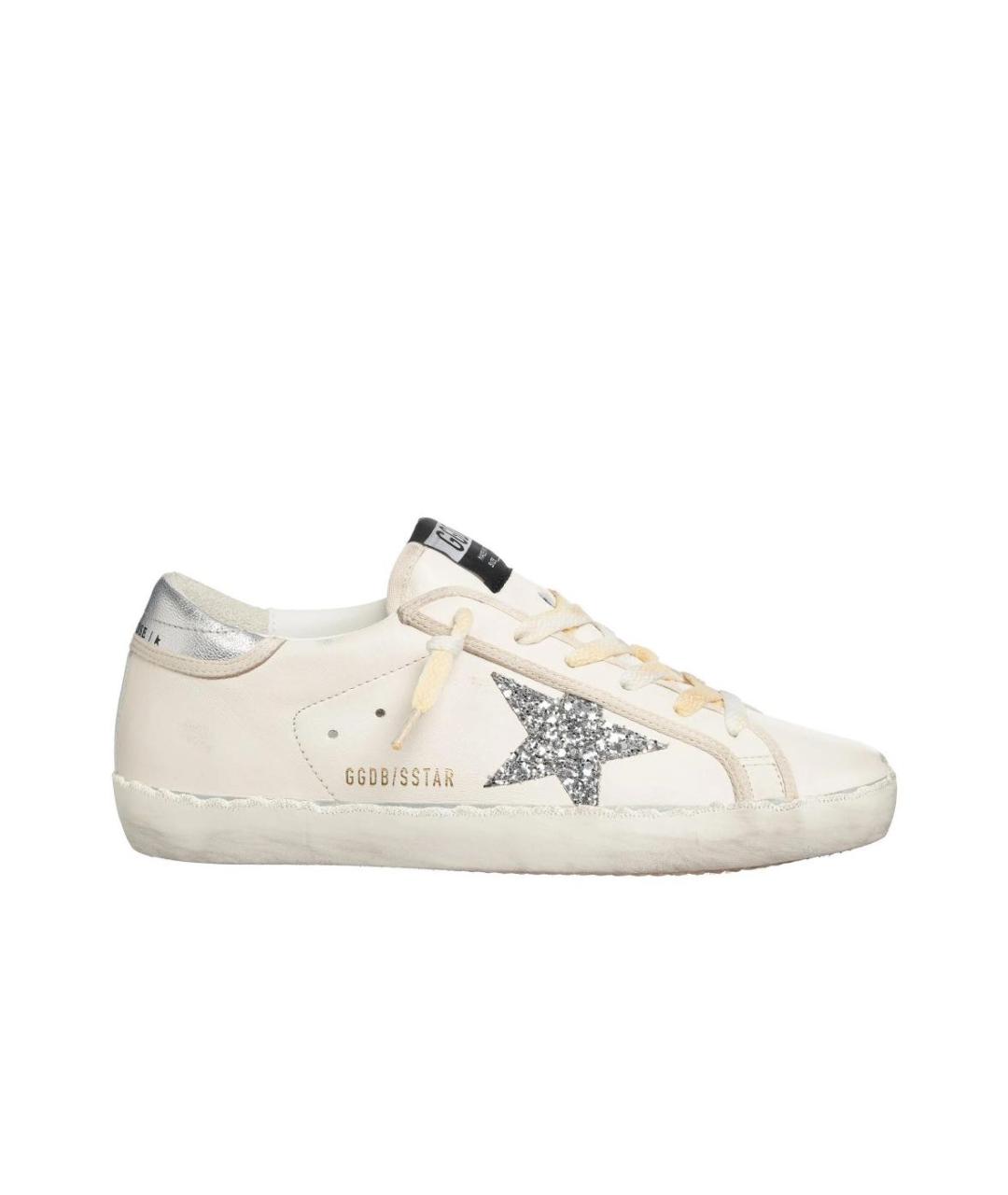 GOLDEN GOOSE DELUXE BRAND Бежевые кожаные кеды, фото 1