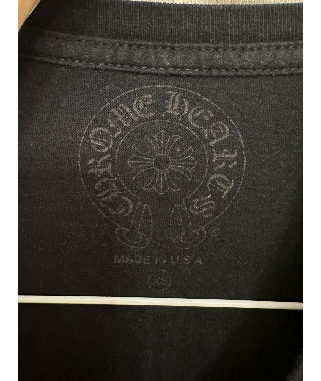 CHROME HEARTS Черная хлопковая футболка, фото 3