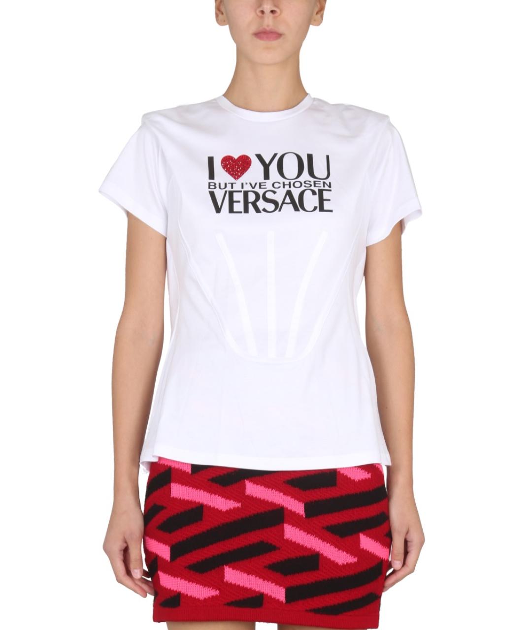 VERSACE Белая хлопковая футболка, фото 1