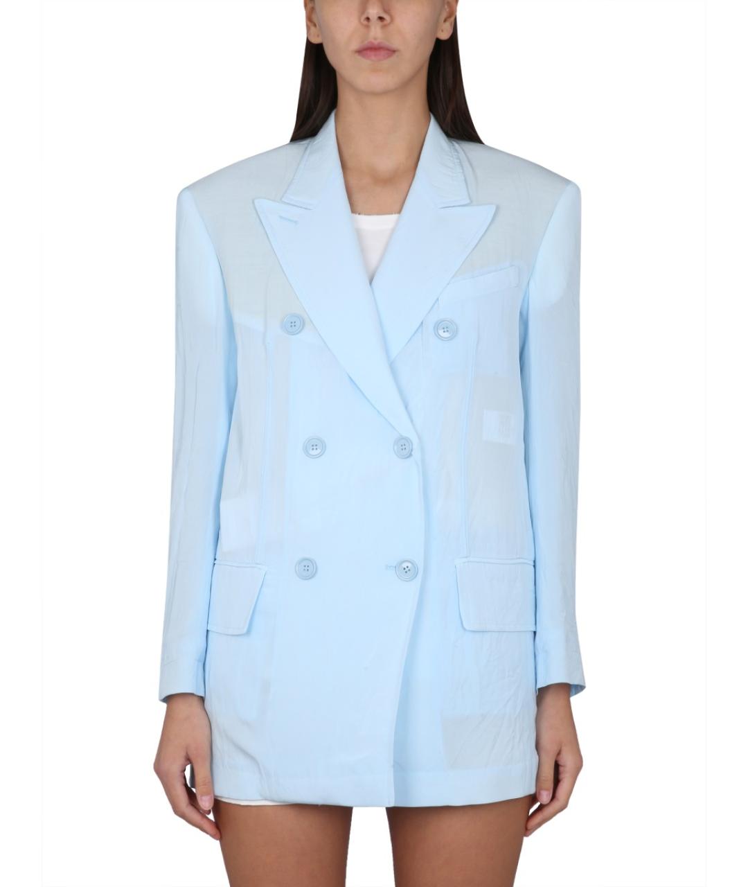 MAX MARA Голубой вискозный жакет/пиджак, фото 2