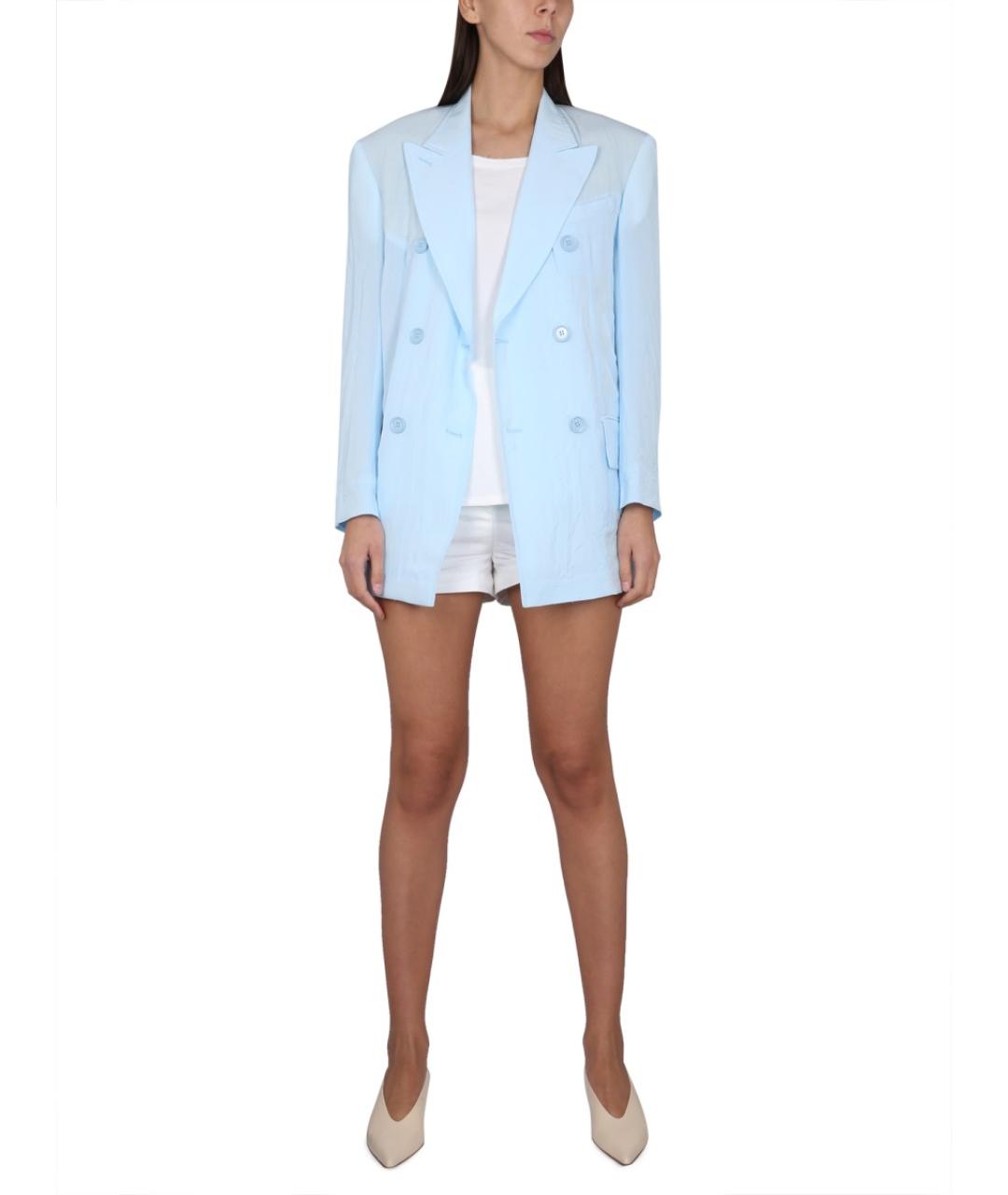 MAX MARA Голубой вискозный жакет/пиджак, фото 3