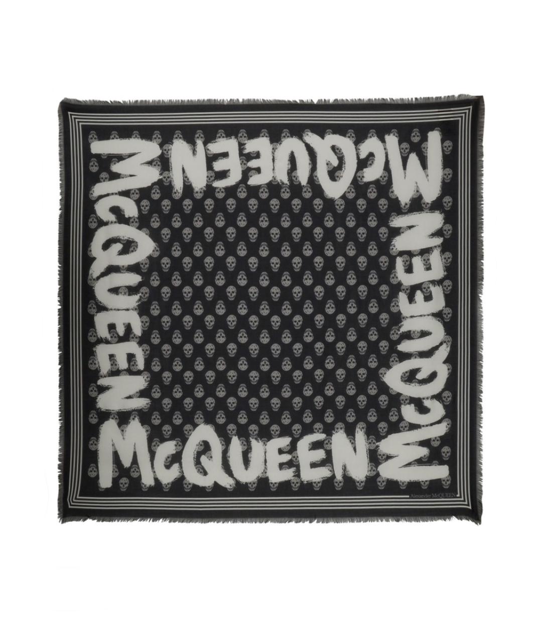 ALEXANDER MCQUEEN Черный шарф, фото 1