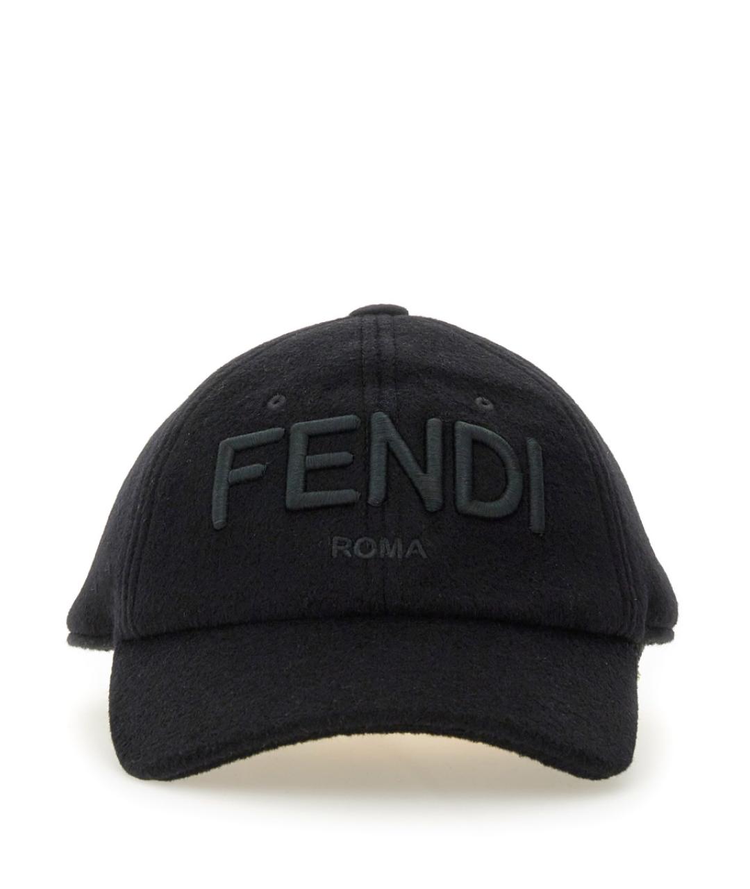 FENDI Черная шерстяная шапка, фото 1