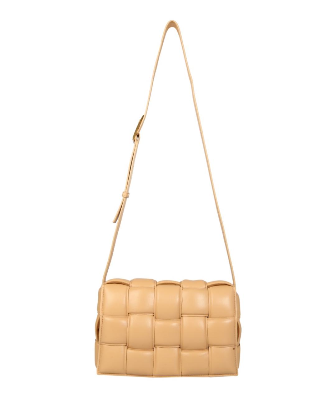 BOTTEGA VENETA Бежевая кожаная сумка через плечо, фото 2
