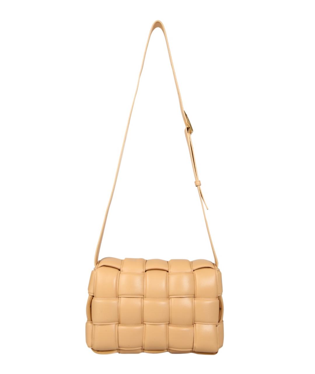 BOTTEGA VENETA Бежевая кожаная сумка через плечо, фото 5