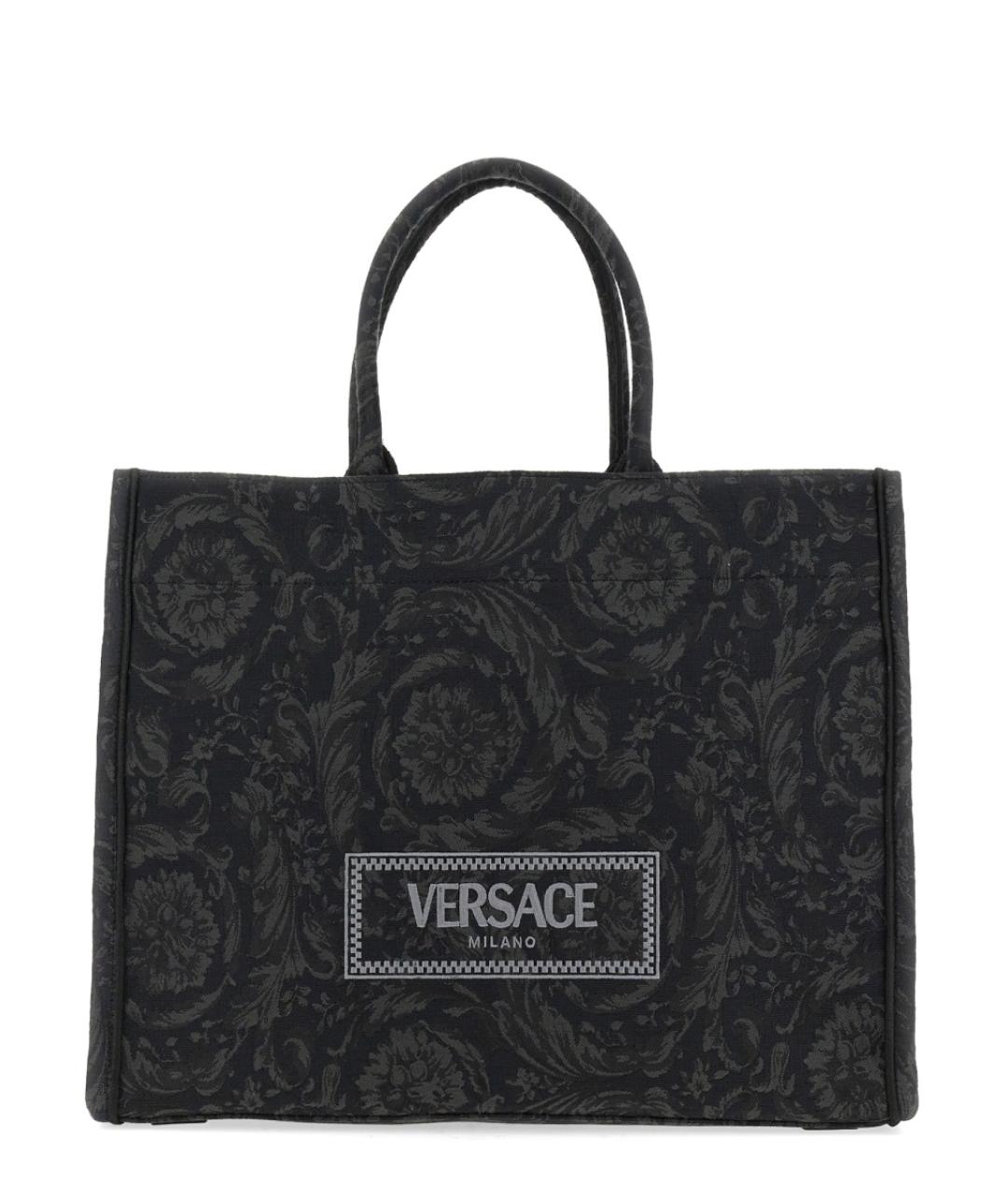 VERSACE Черная синтетическая сумка на плечо, фото 1