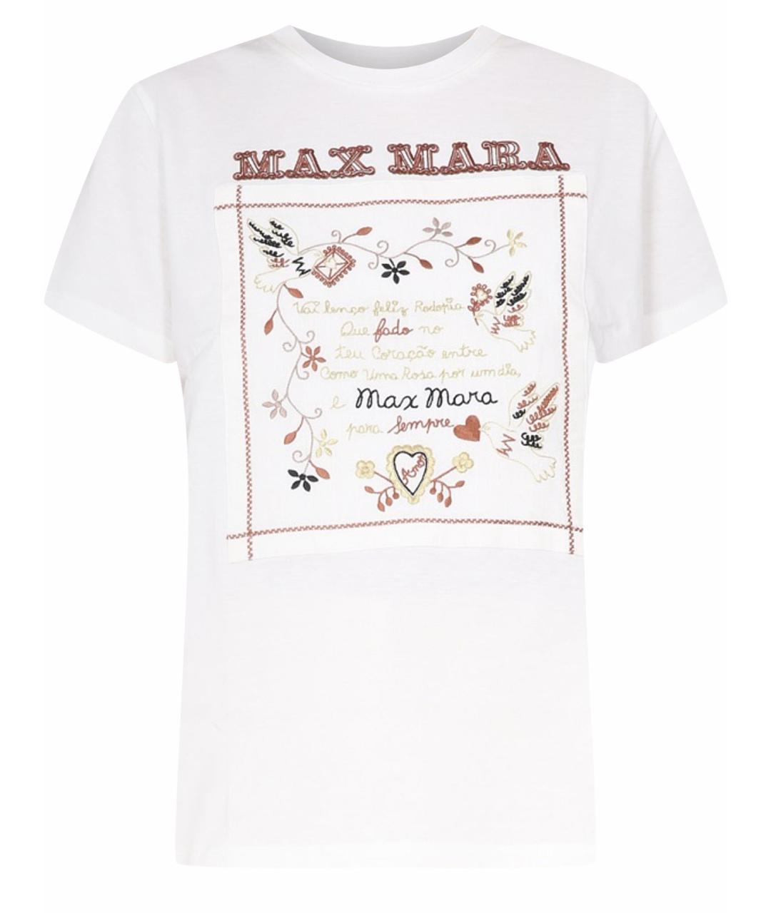 MAX MARA Белая хлопковая футболка, фото 1