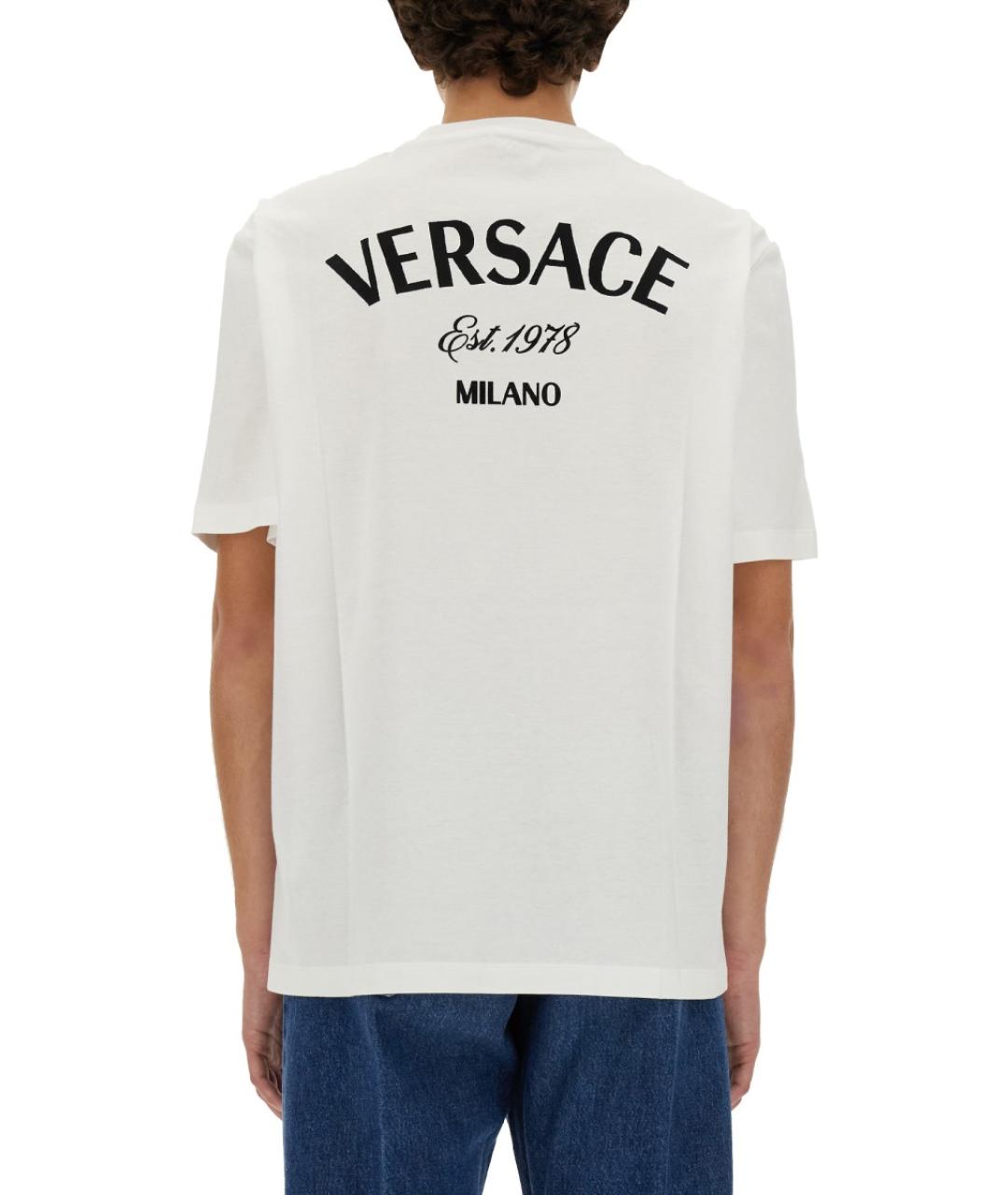 VERSACE Белая хлопковая футболка, фото 3