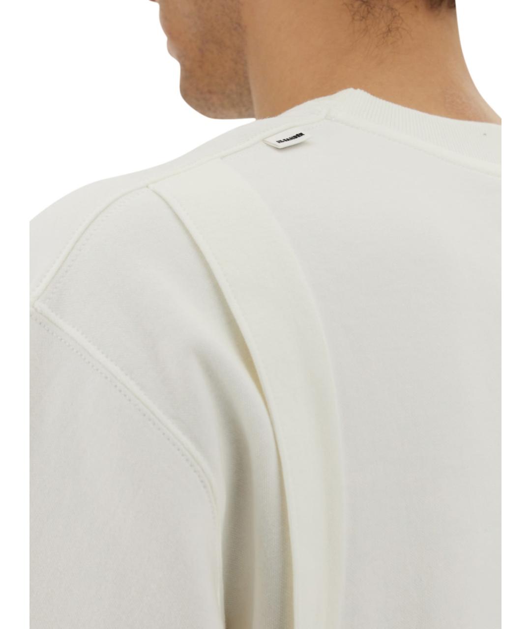 JIL SANDER Белая хлопковая футболка, фото 4