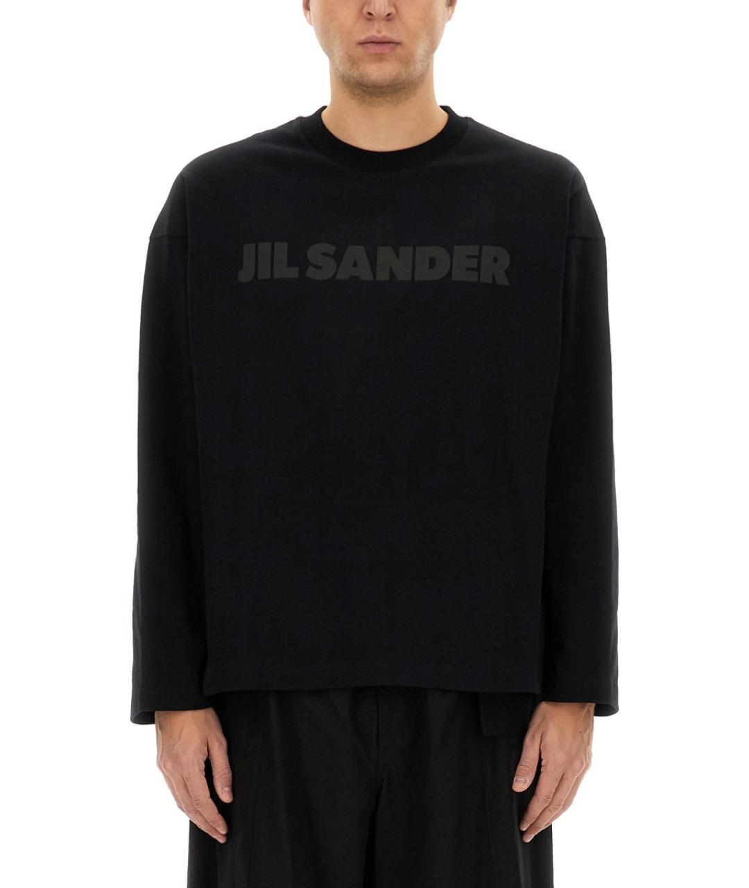 JIL SANDER Черная хлопковая футболка, фото 1