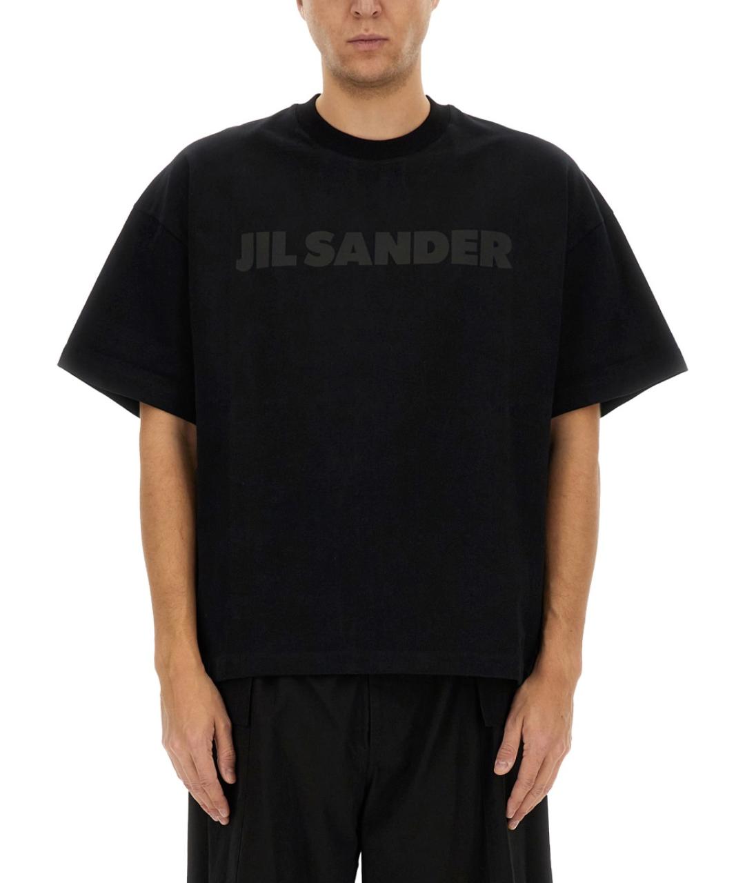 JIL SANDER Черная хлопковая футболка, фото 1