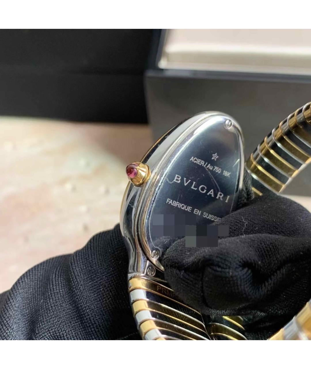 BVLGARI Белые часы из желтого золота, фото 5