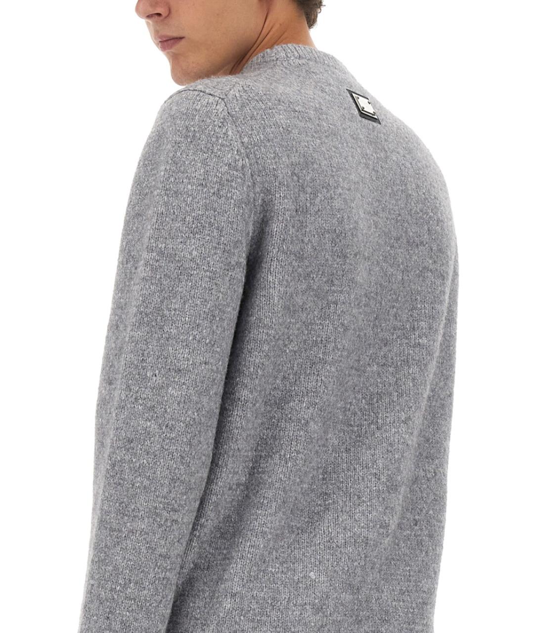 DOLCE&GABBANA Серый шерстяной джемпер / свитер, фото 3