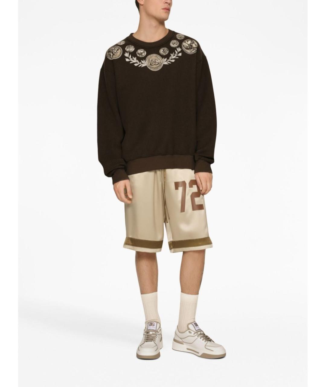 DOLCE&GABBANA Коричневый хлопковый джемпер / свитер, фото 5