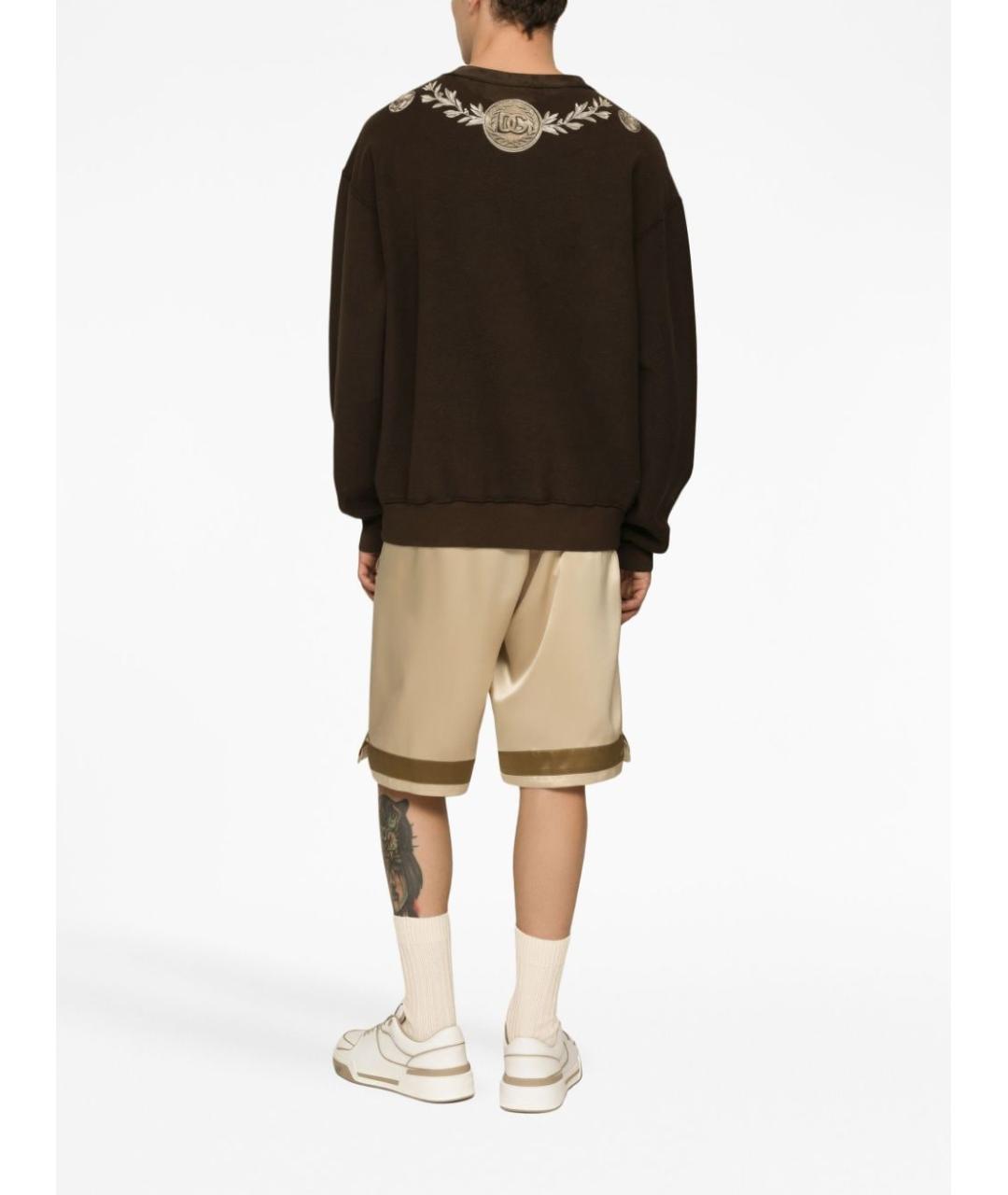 DOLCE&GABBANA Коричневый хлопковый джемпер / свитер, фото 2