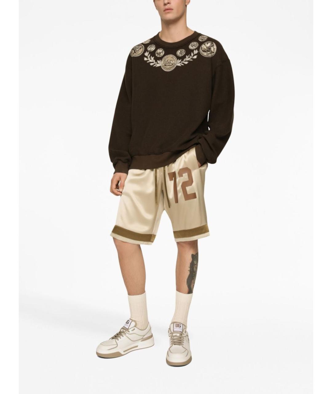 DOLCE&GABBANA Коричневый хлопковый джемпер / свитер, фото 4