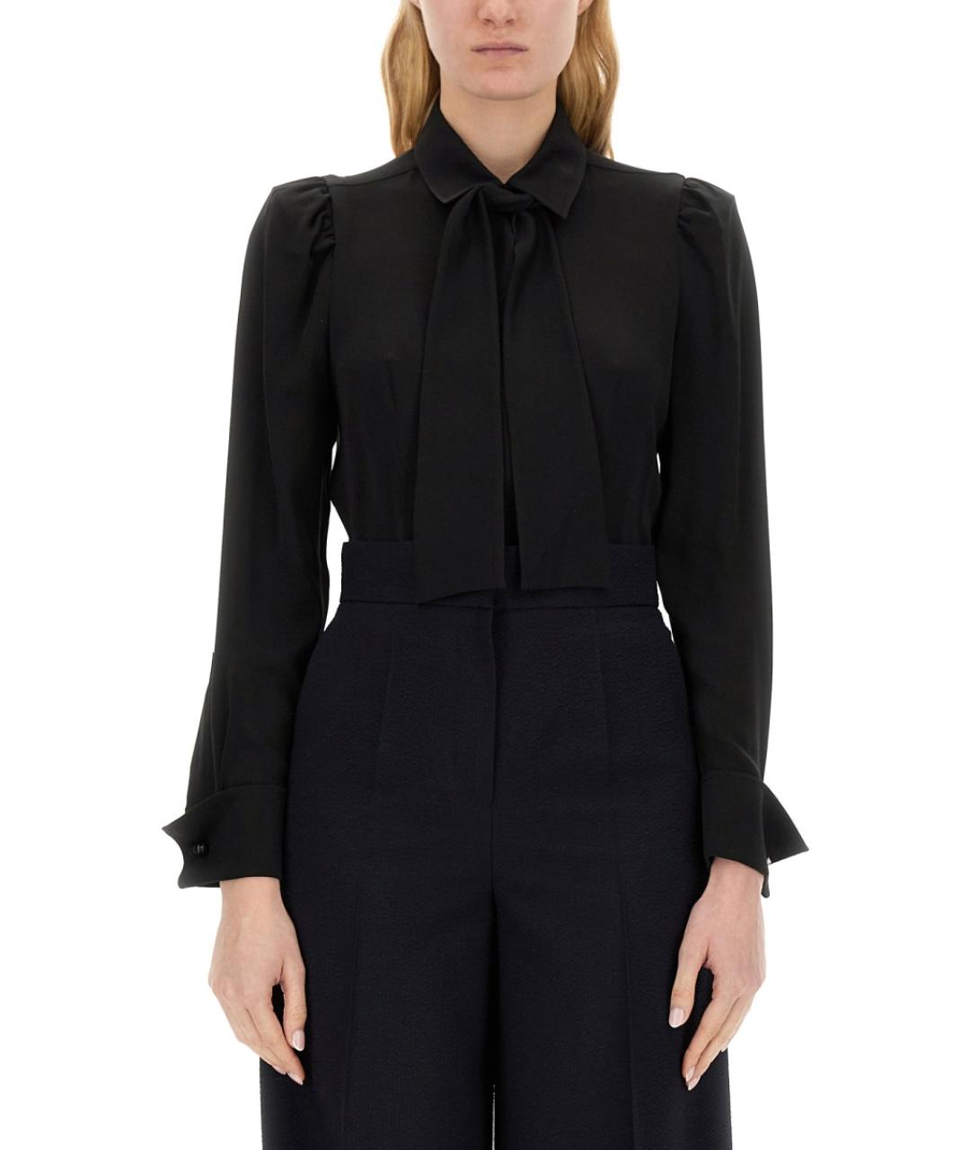 MAX MARA Черная шелковая рубашка, фото 5