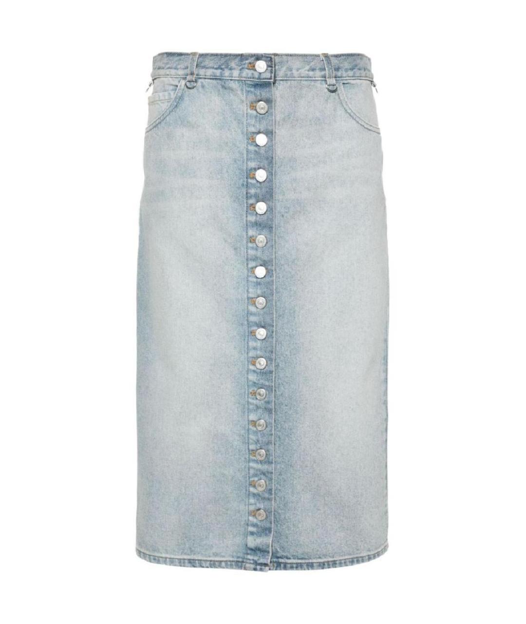 COURREGES Голубая деним юбка миди, фото 1
