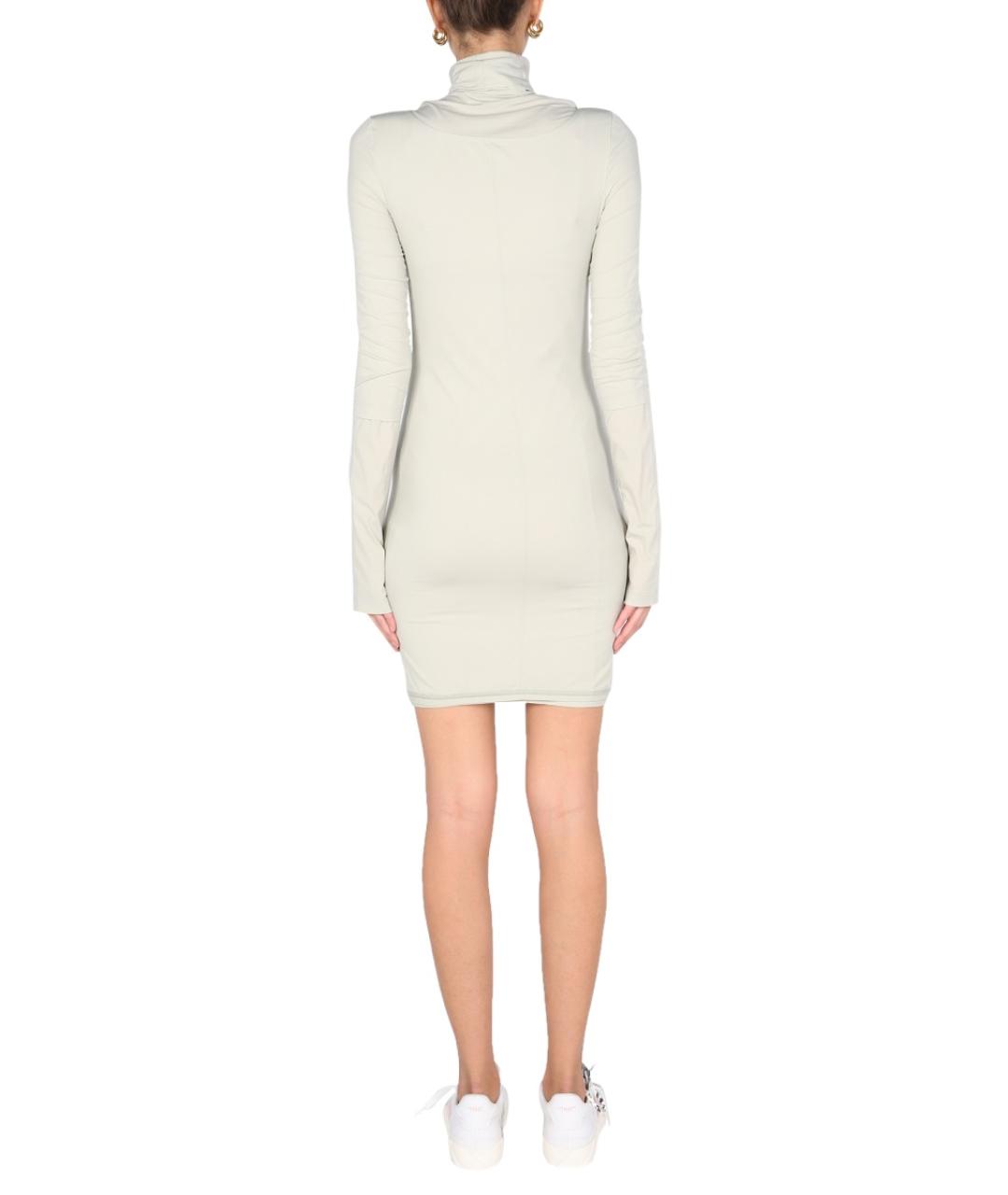 OFF-WHITE Серое полиамидовое повседневное платье, фото 4