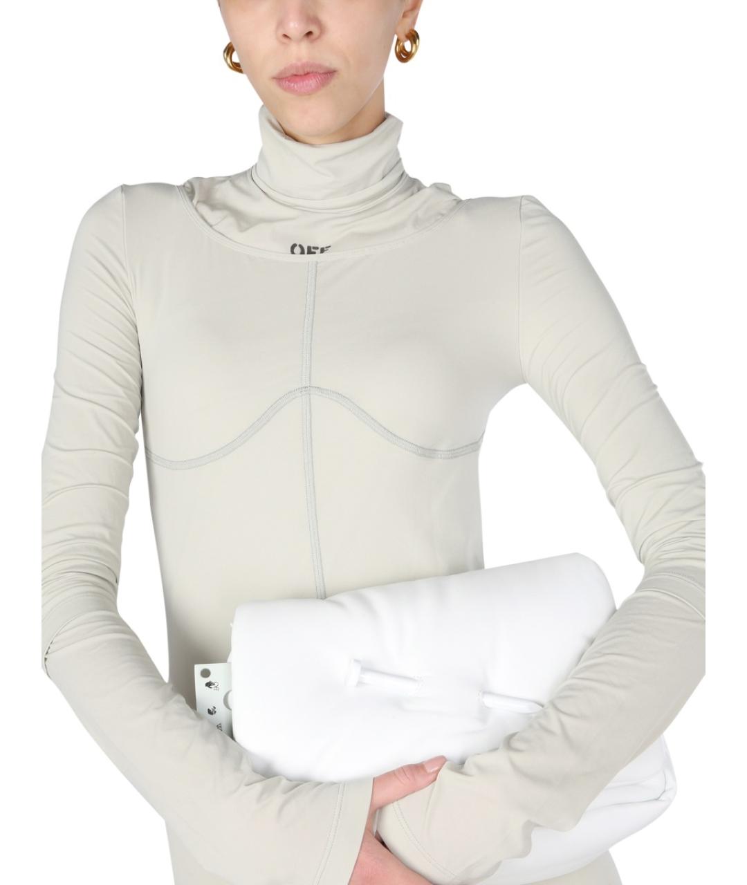 OFF-WHITE Серое полиамидовое повседневное платье, фото 5