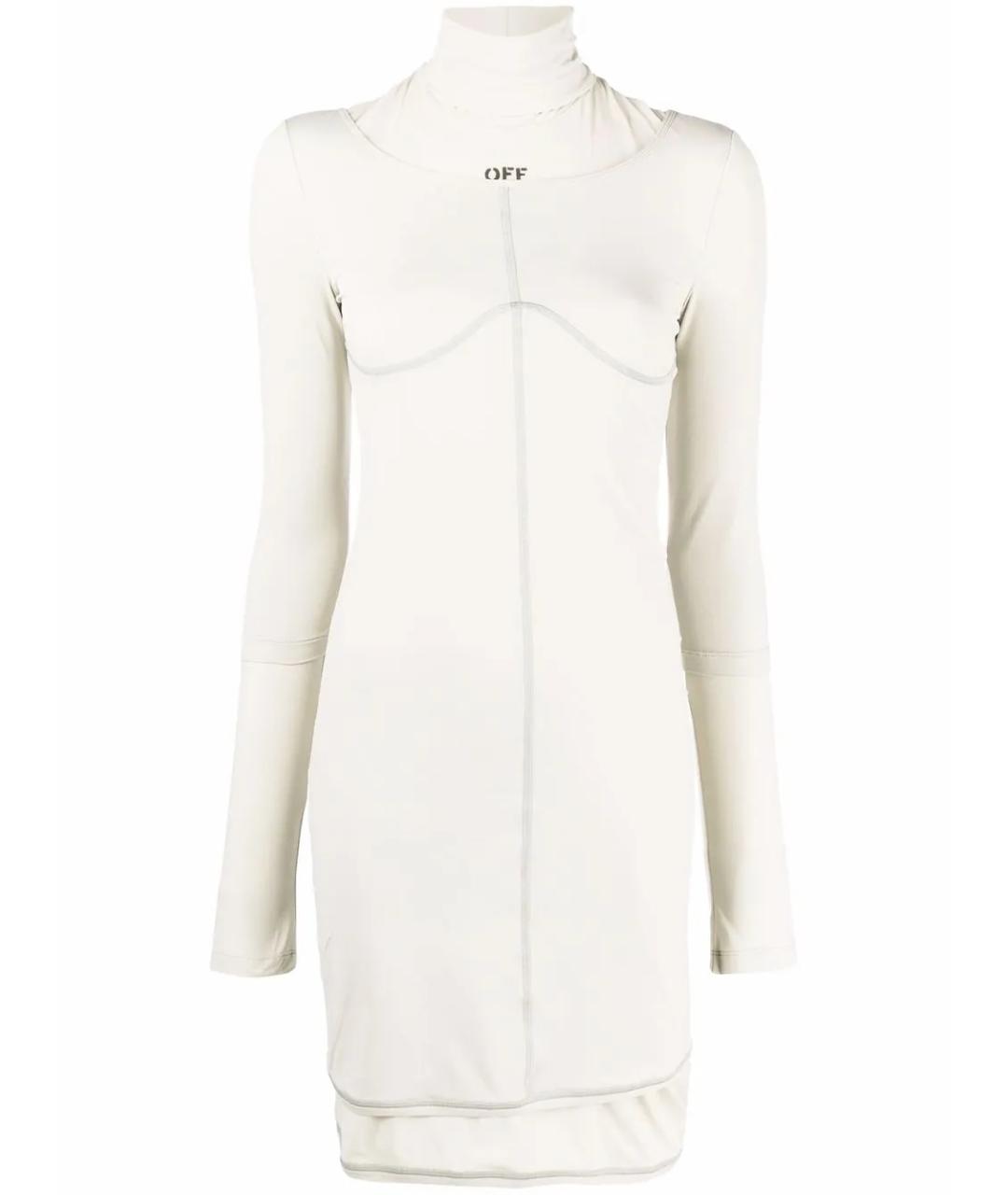 OFF-WHITE Серое полиамидовое повседневное платье, фото 1