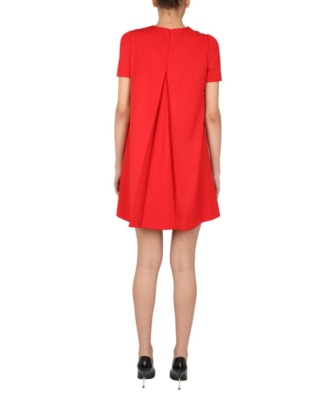ALEXANDER MCQUEEN Красное шерстяное повседневное платье, фото 4