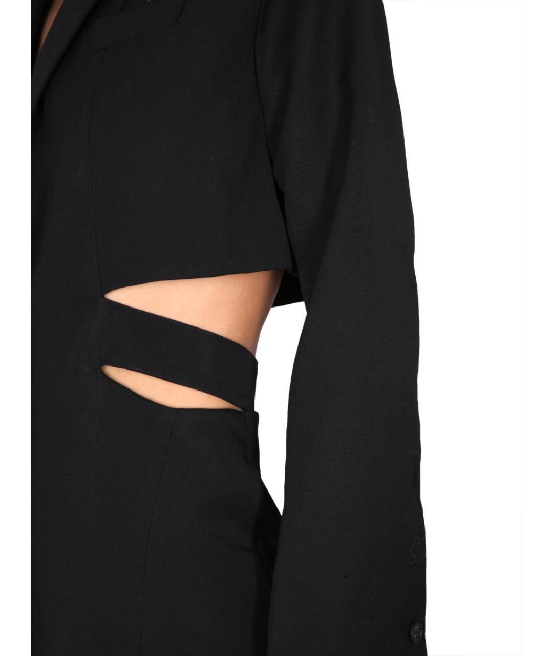 JACQUEMUS Черное шерстяное повседневное платье, фото 5
