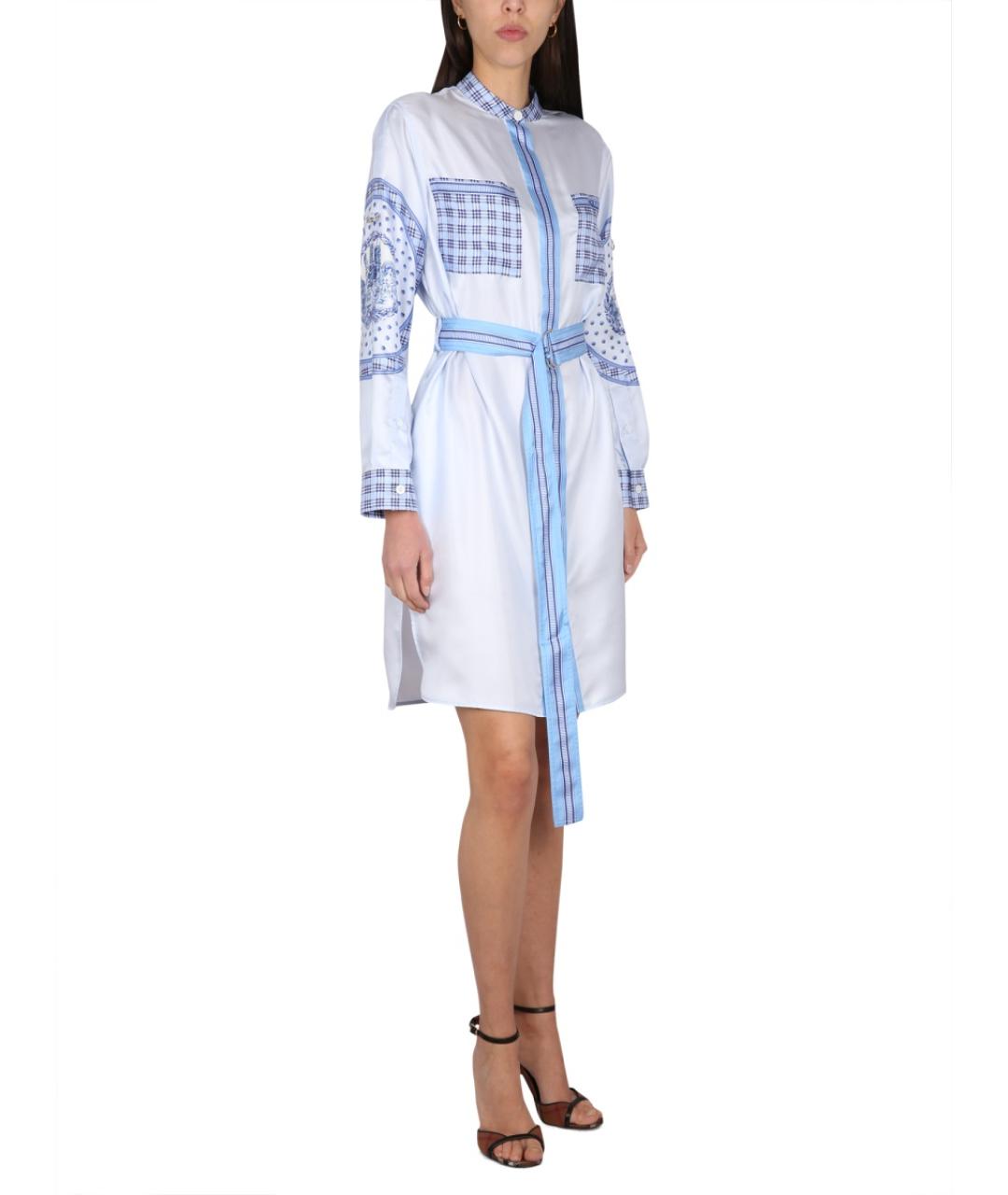 BURBERRY Синее шелковое повседневное платье, фото 2