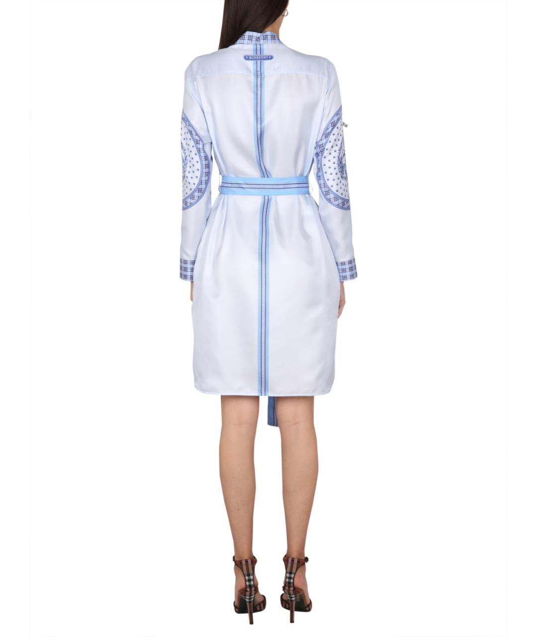 BURBERRY Синее шелковое повседневное платье, фото 3