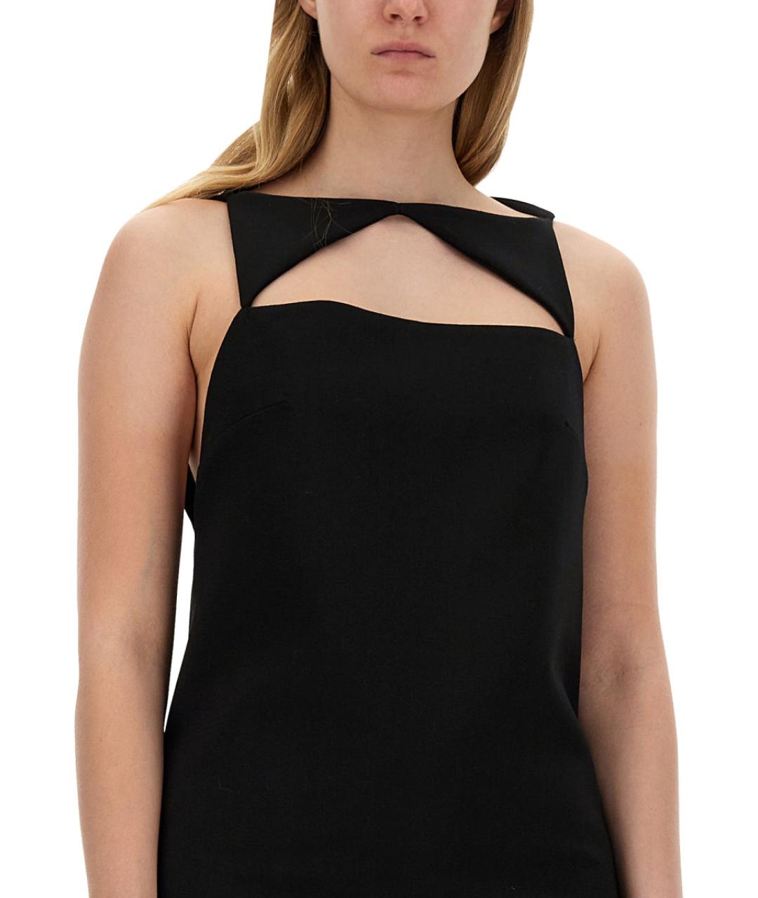 VERSACE Черное полиэстеровое повседневное платье, фото 4