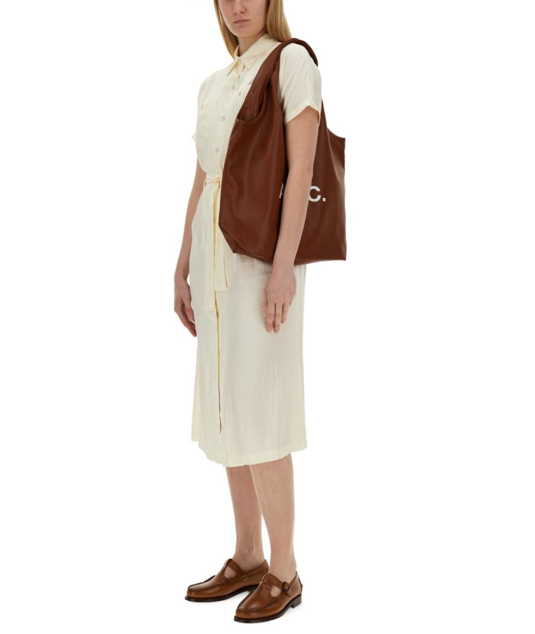 A.P.C. Белое вискозное повседневное платье, фото 2