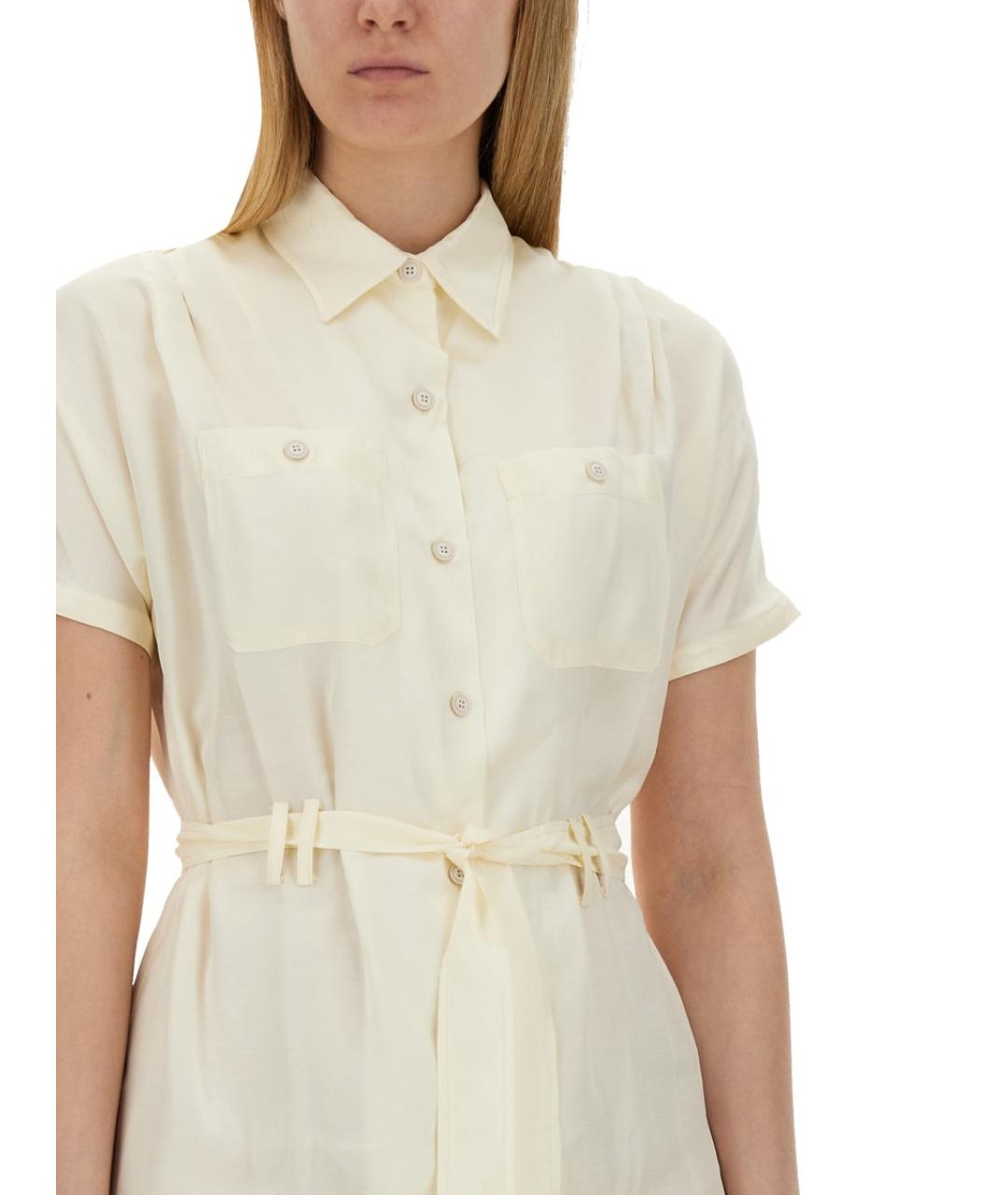 A.P.C. Белое вискозное повседневное платье, фото 4