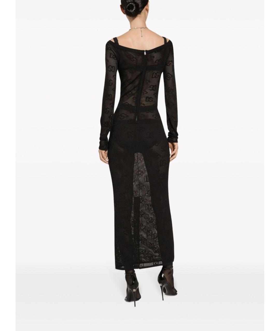 DOLCE&GABBANA Черное полиэстеровое повседневное платье, фото 3