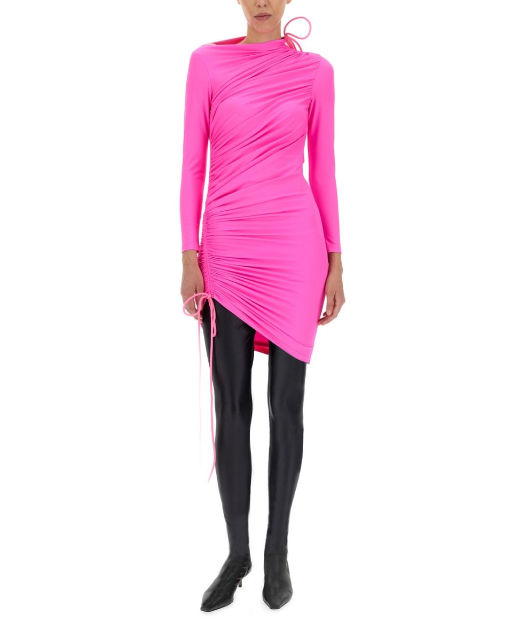 BALENCIAGA Розовое полиамидовое повседневное платье, фото 2