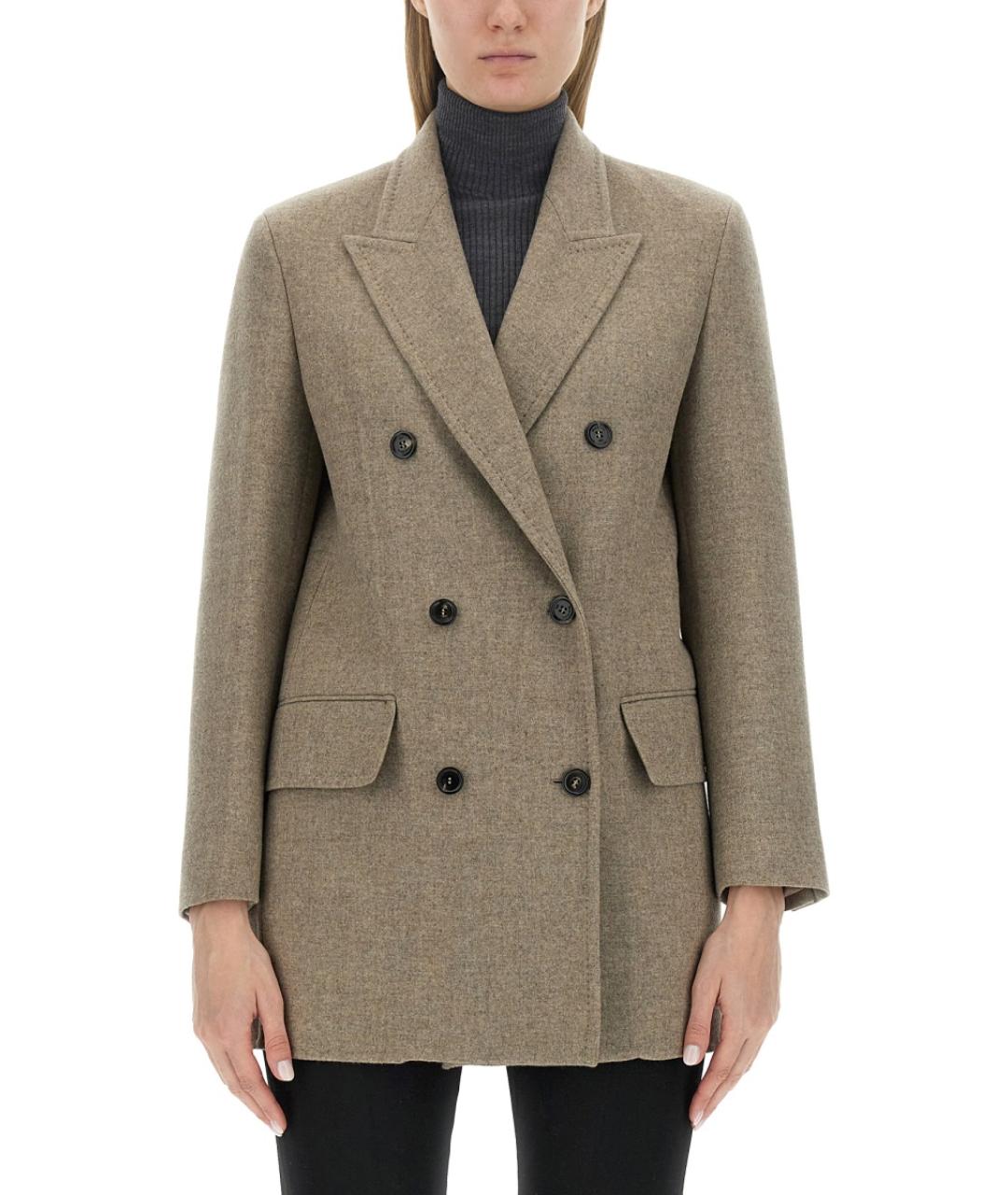 MAX MARA Бежевый шерстяной жакет/пиджак, фото 5