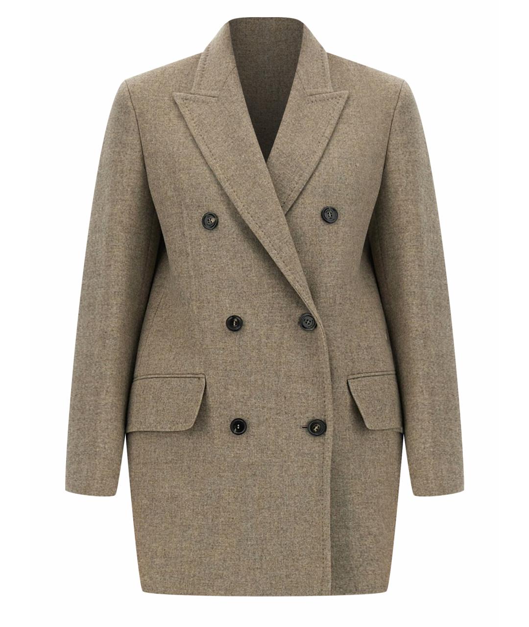 MAX MARA Бежевый шерстяной жакет/пиджак, фото 6