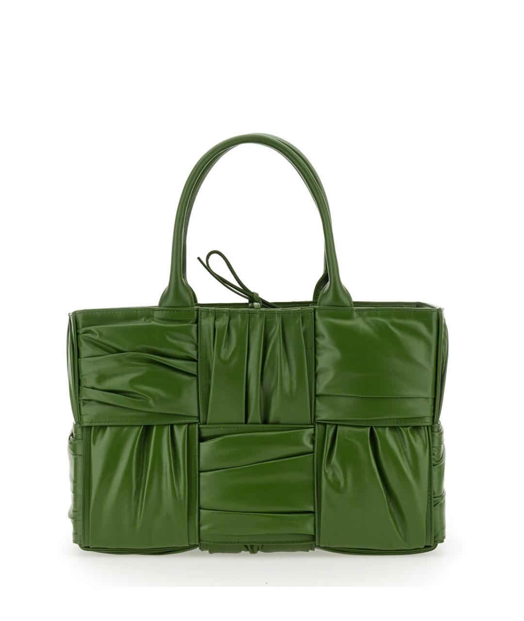 BOTTEGA VENETA Зеленая кожаная сумка тоут, фото 1