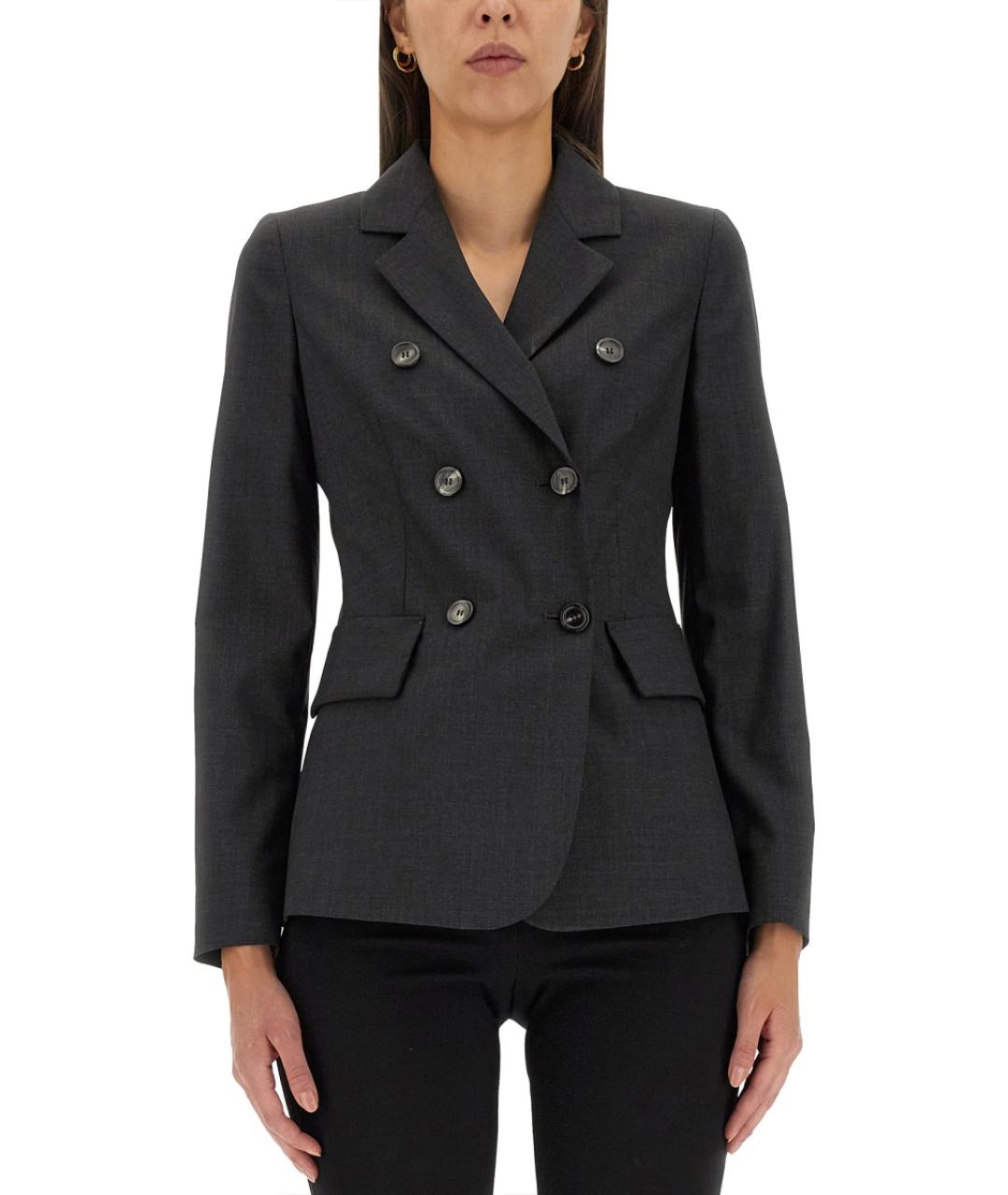 MAX MARA Серый шерстяной жакет/пиджак, фото 2