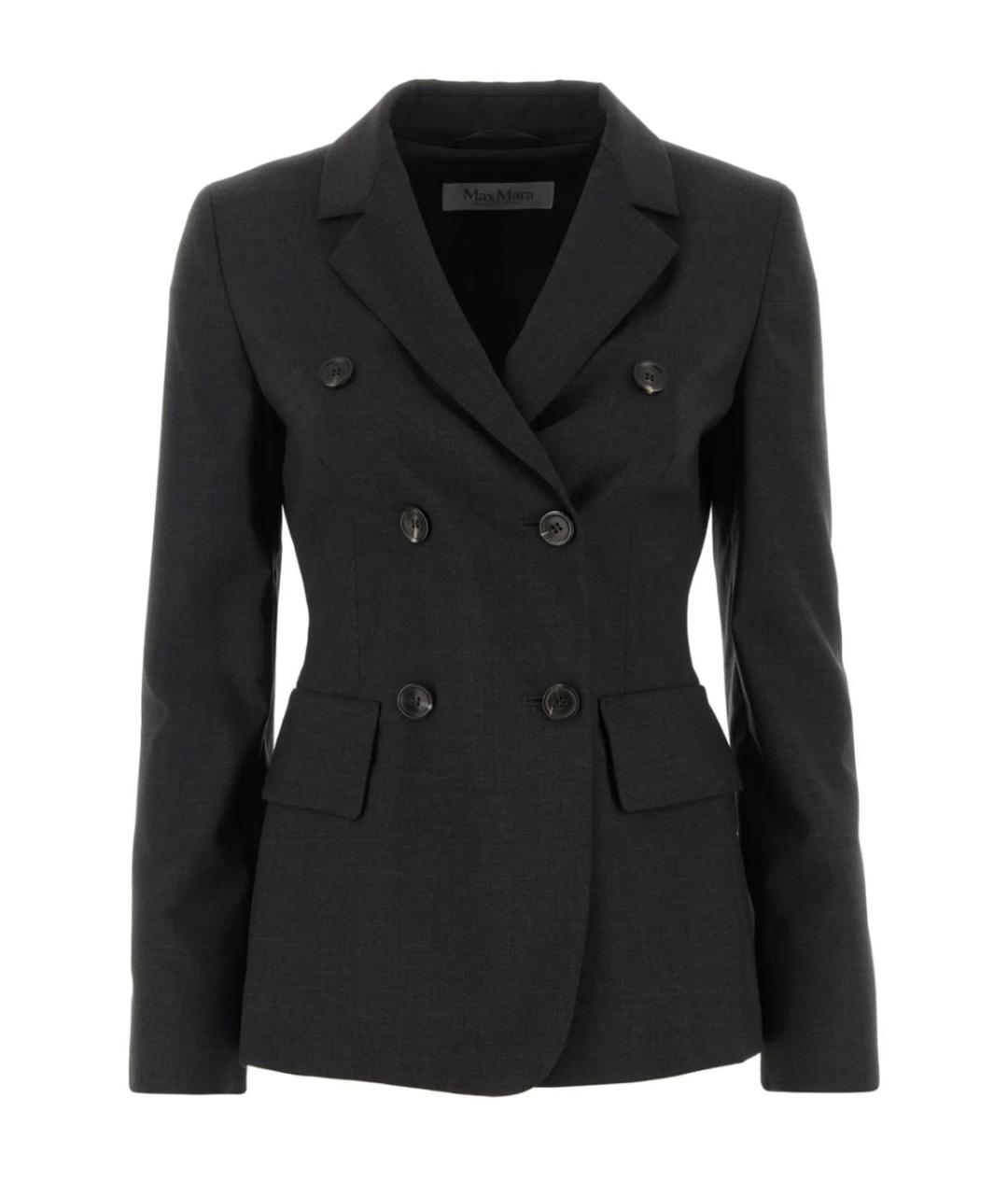 MAX MARA Серый шерстяной жакет/пиджак, фото 1