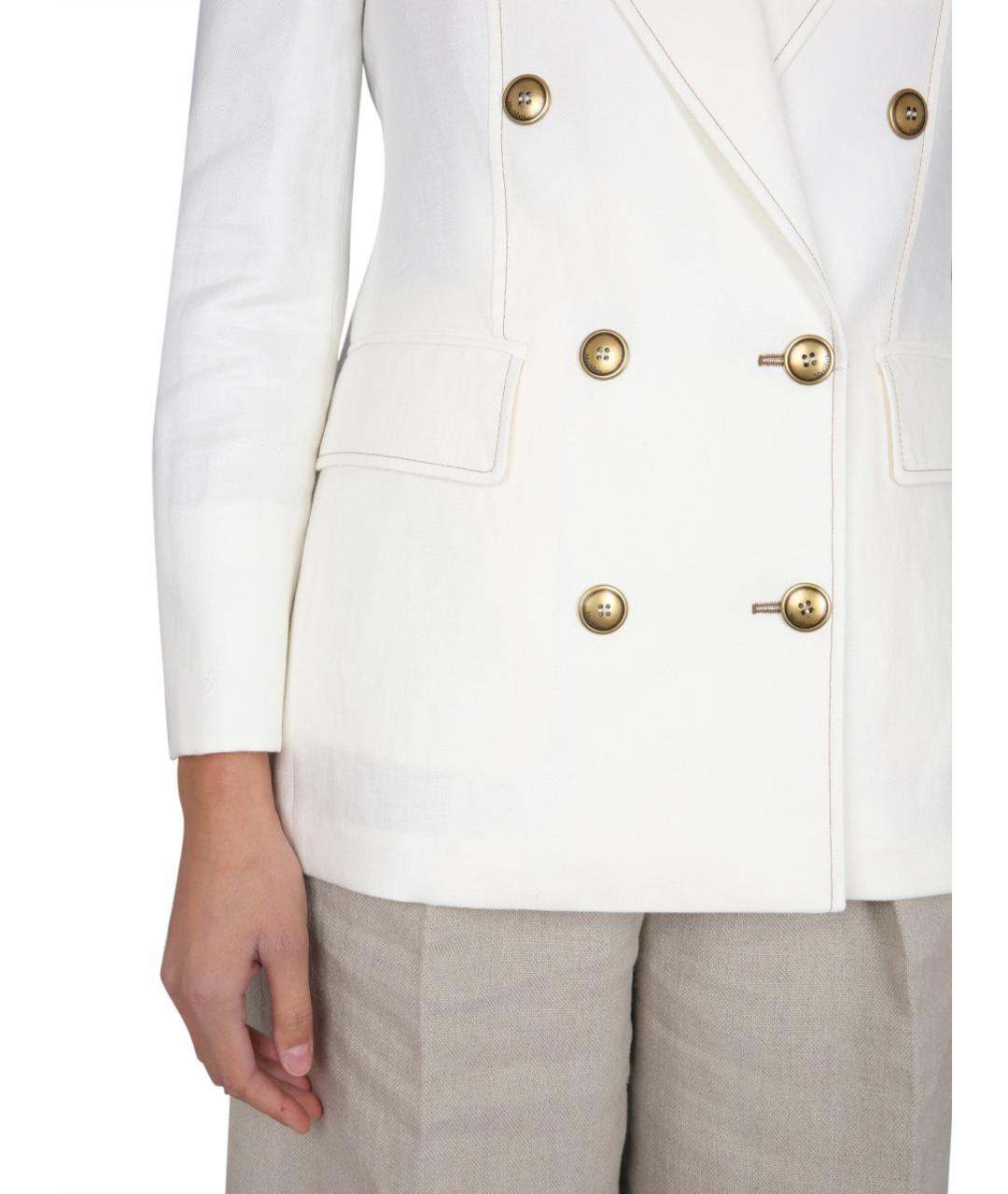 MAX MARA Белый льняной жакет/пиджак, фото 5