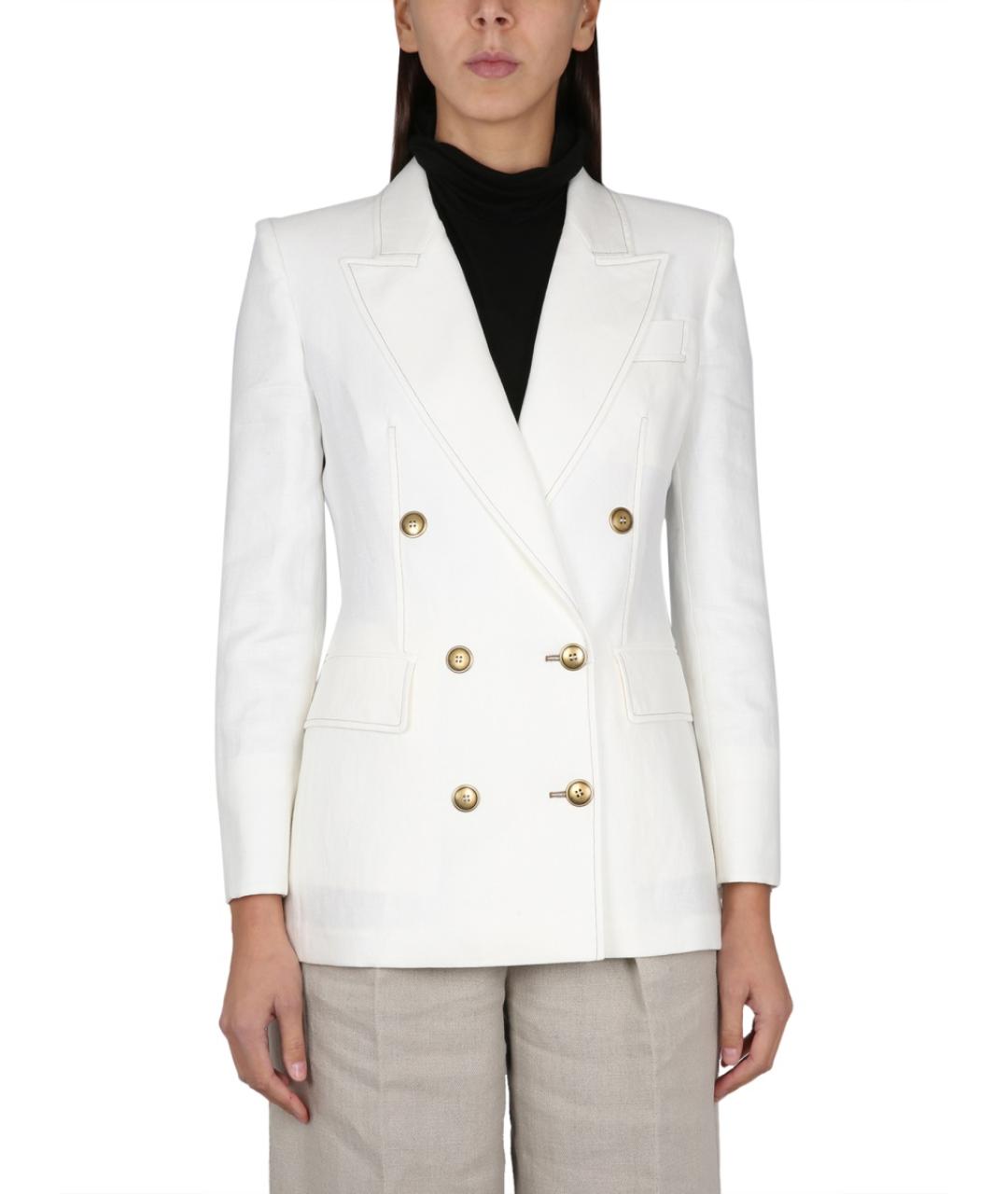 MAX MARA Белый льняной жакет/пиджак, фото 2