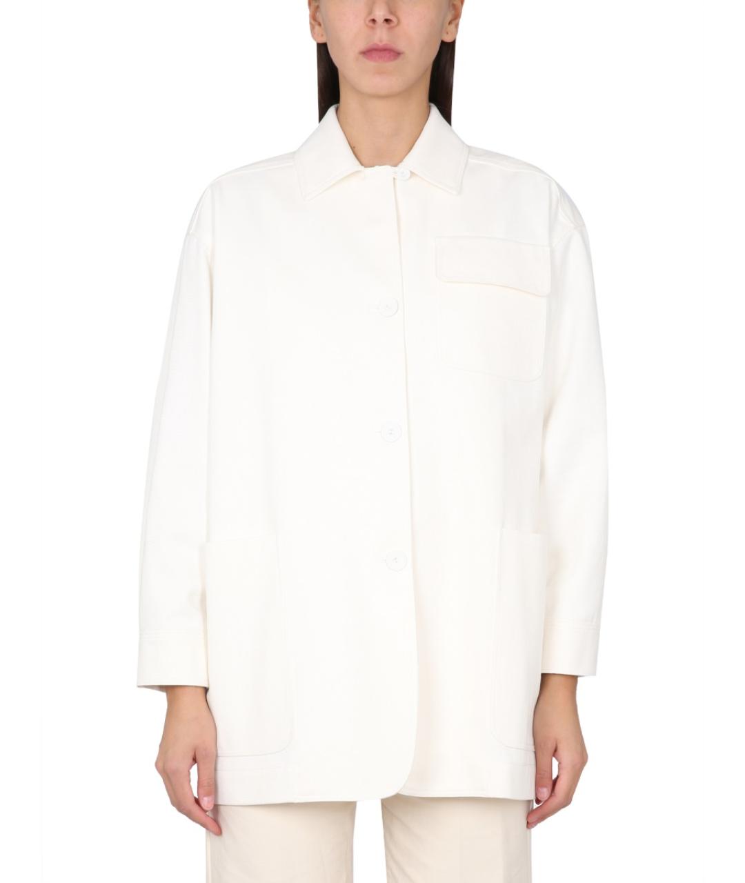 MAX MARA Белая хлопковая куртка, фото 2