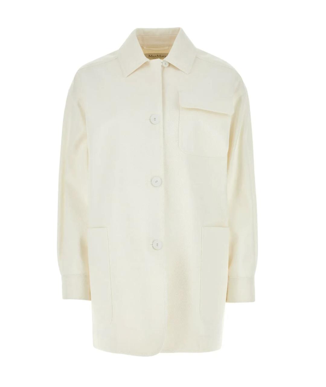 MAX MARA Белая хлопковая куртка, фото 1