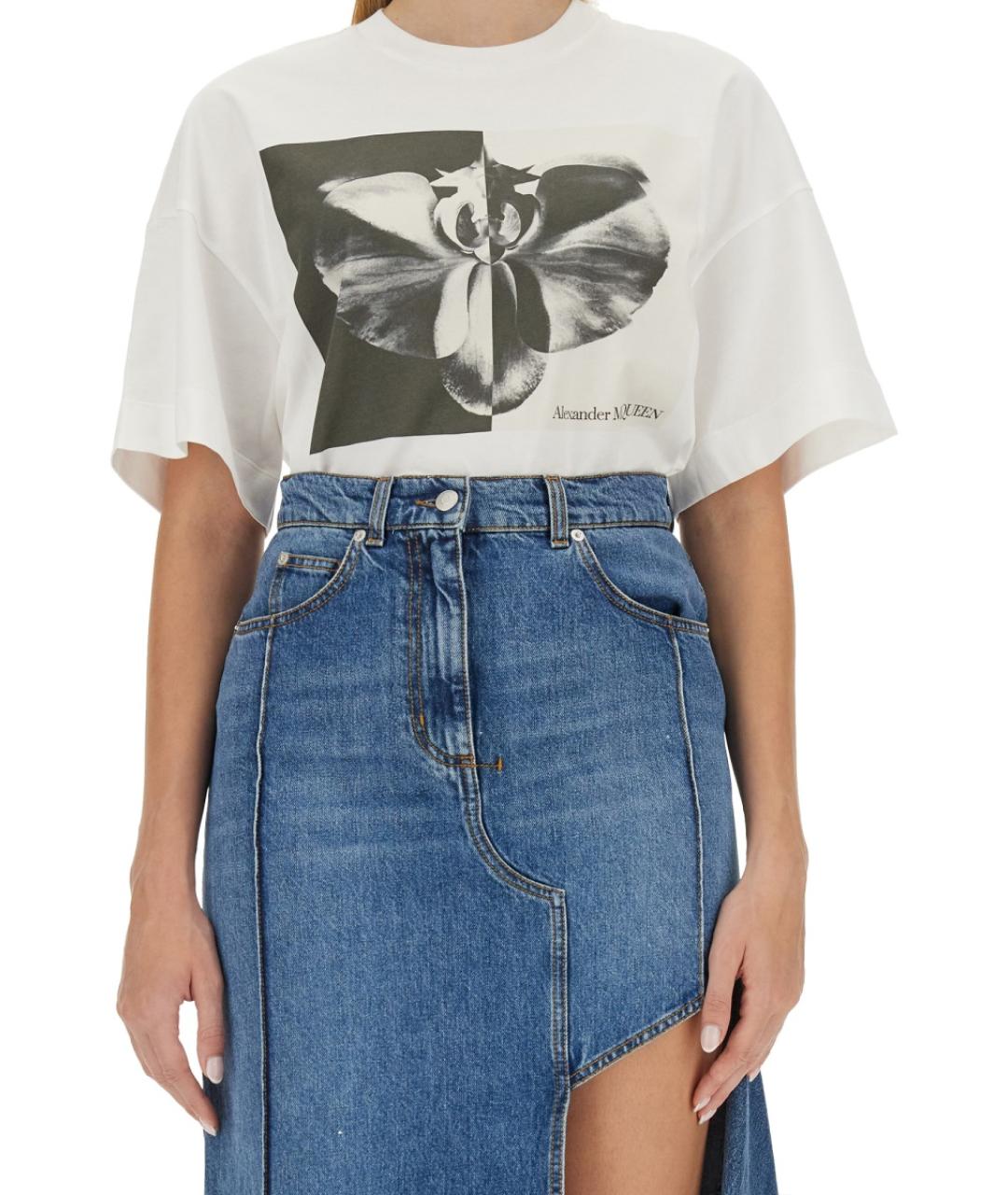 ALEXANDER MCQUEEN Мульти хлопковая футболка, фото 4