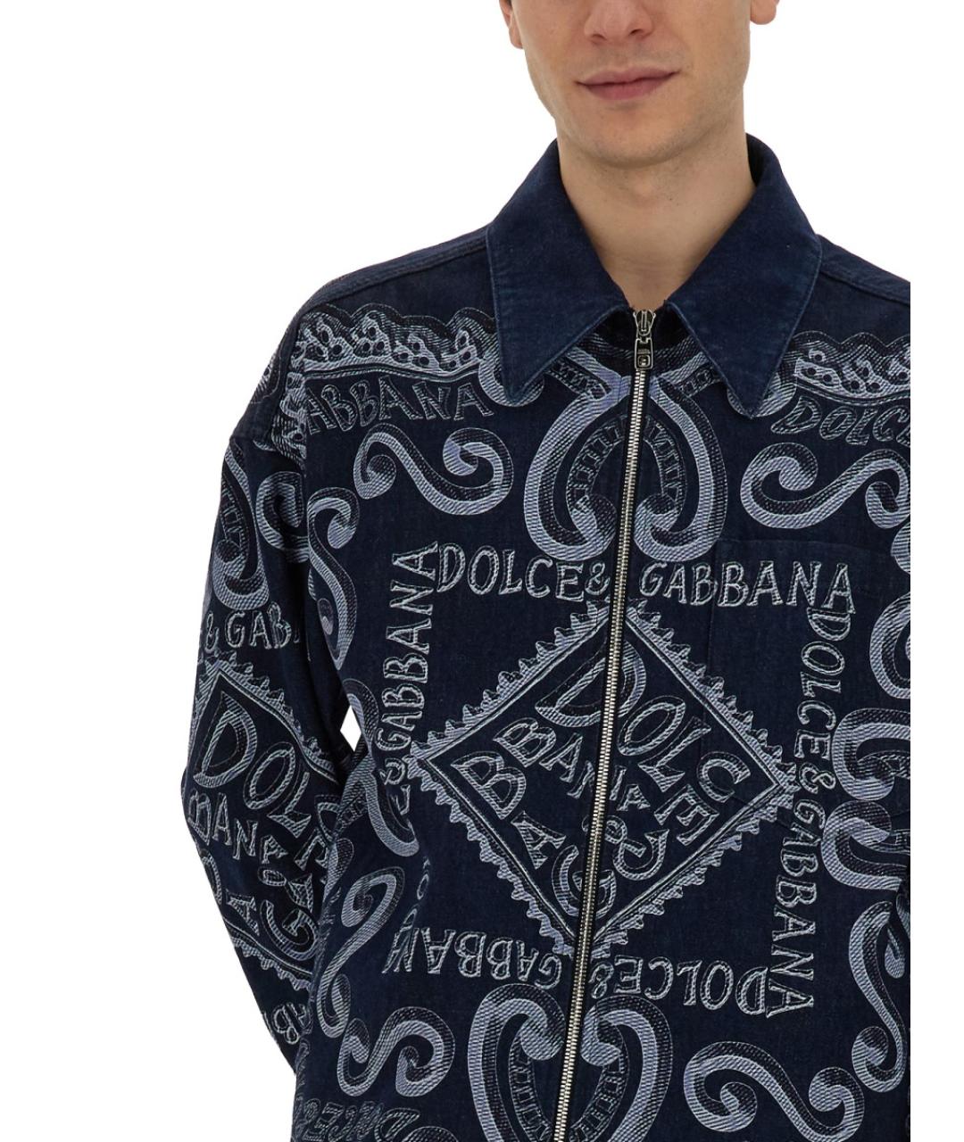 DOLCE&GABBANA Синяя хлопковая куртка, фото 4