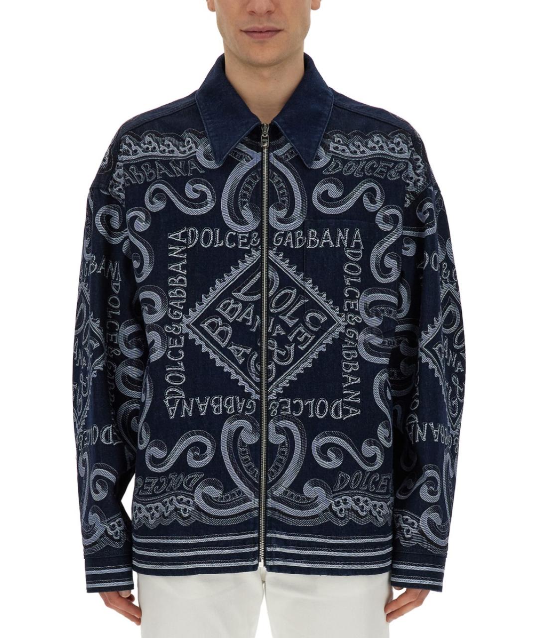 DOLCE&GABBANA Синяя хлопковая куртка, фото 1