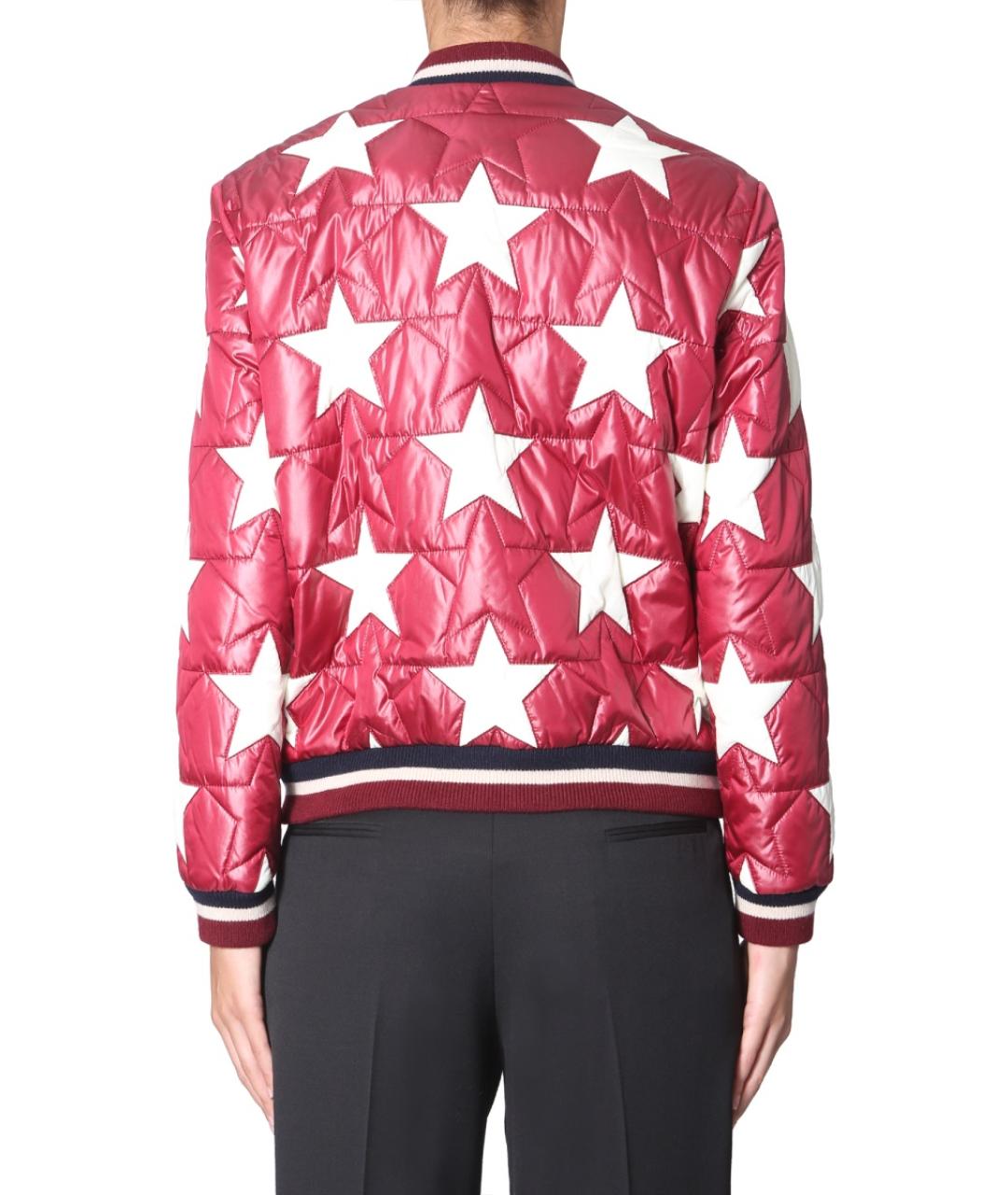 SAINT LAURENT Бордовая синтетическая куртка, фото 3