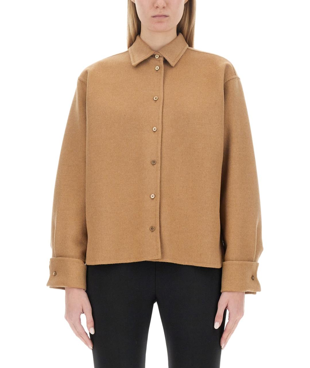 MAX MARA Бежевая шерстяная рубашка, фото 5
