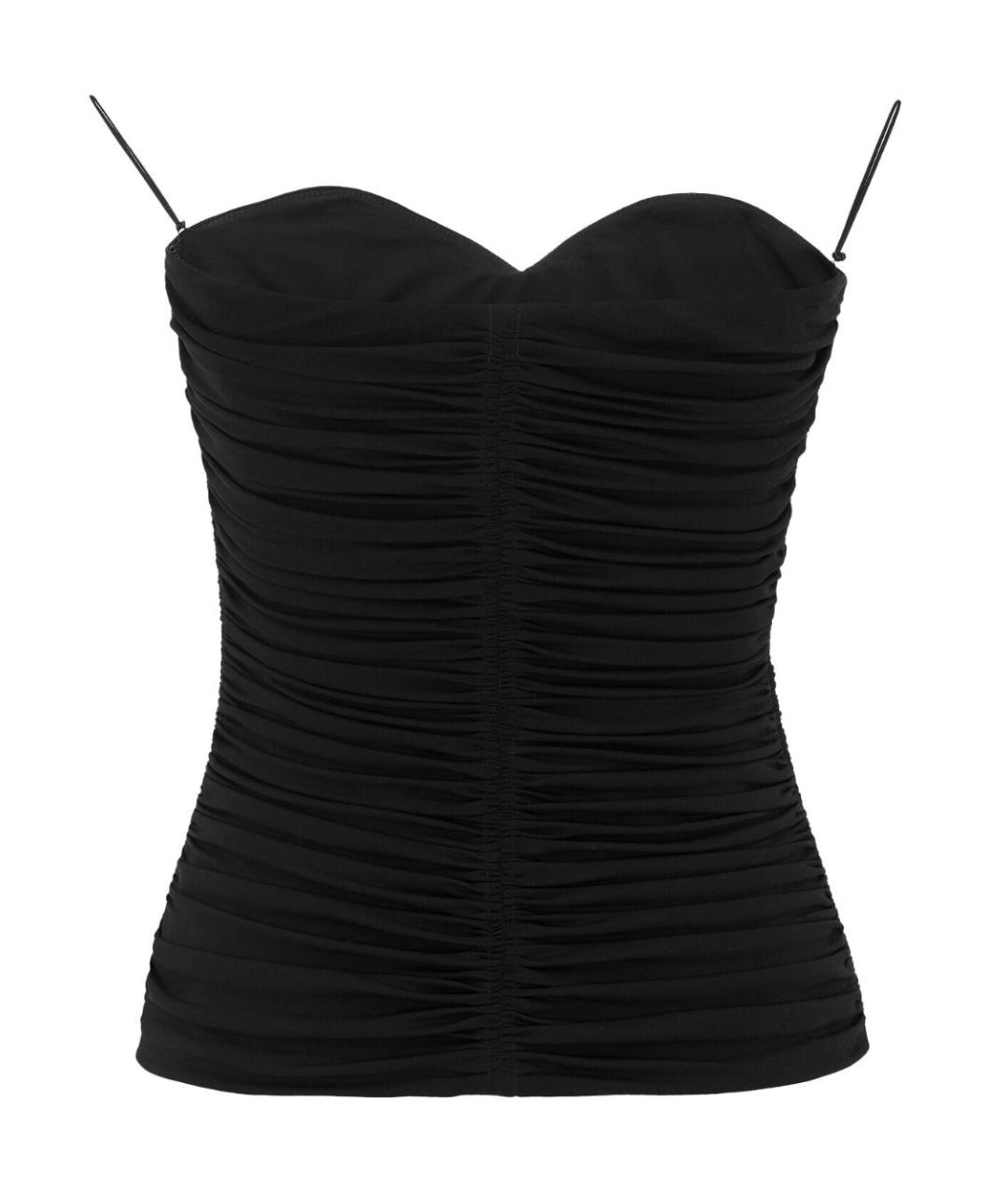 SAINT LAURENT Черная вискозная футболка, фото 2